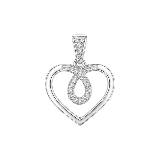 Sterling Silver CZ Heart Pendant