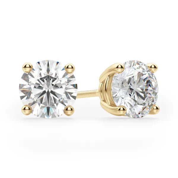 14K Gold 4 Prong Moissanite Screwback Earrings/w Certification - Allyanna Gifts