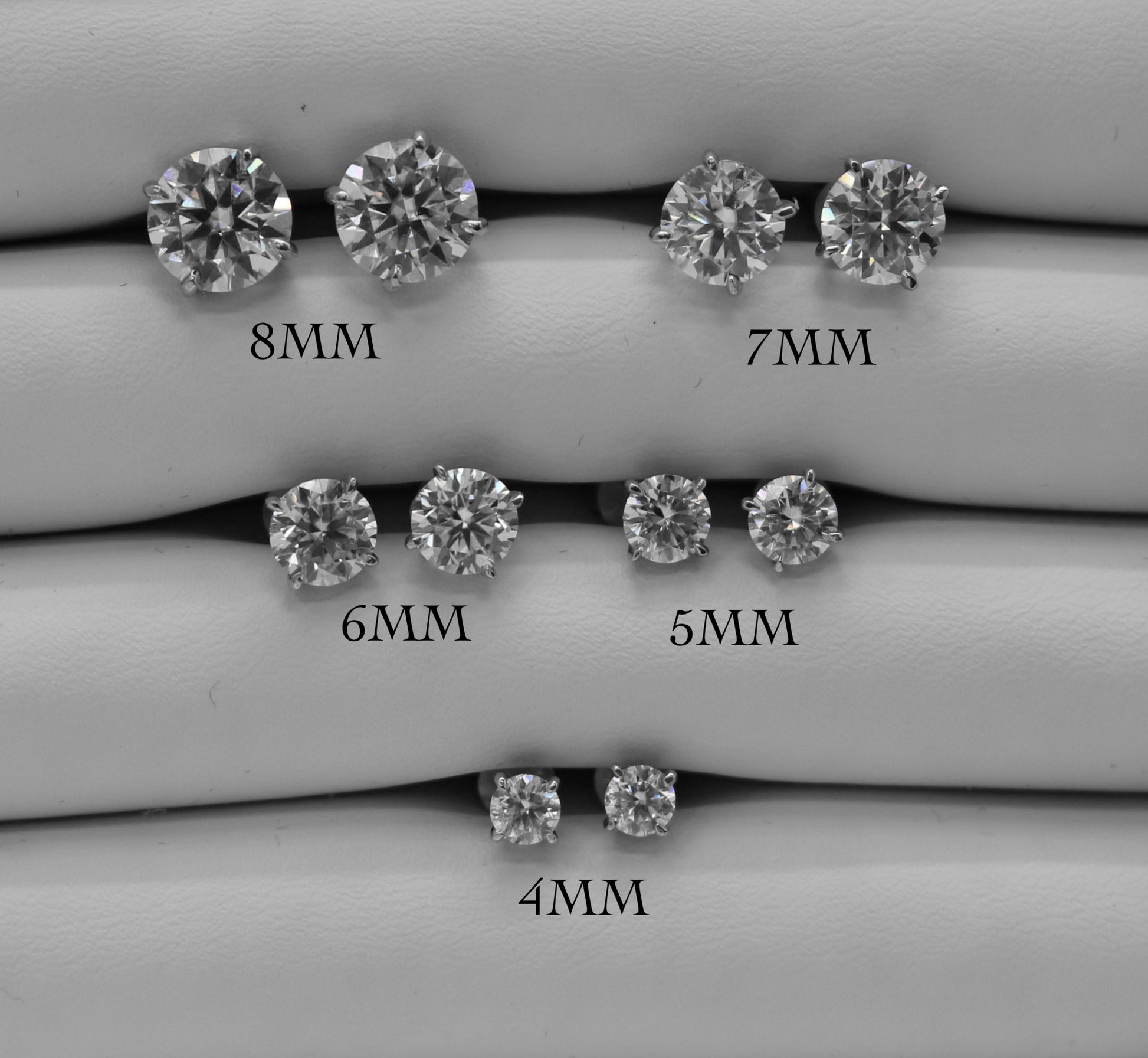 14K White Gold 4 Prong Moissanite Screwback Earrings/w Certification - Allyanna Gifts