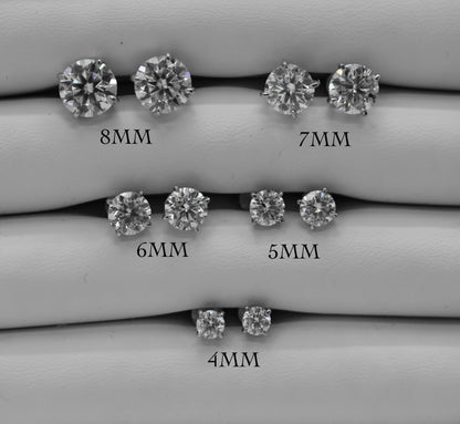 14K White Gold 4 Prong Moissanite Screwback Earrings/w Certification - Allyanna Gifts