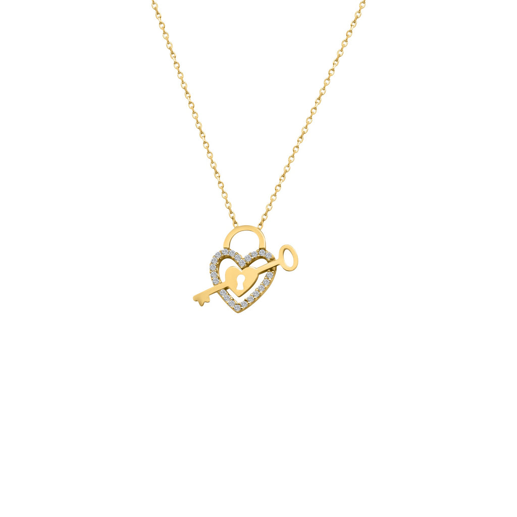 14k Heart Lock Necklace