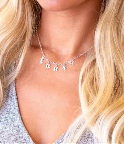 All Lowercase Pendant Name Necklace - Allyanna Gifts