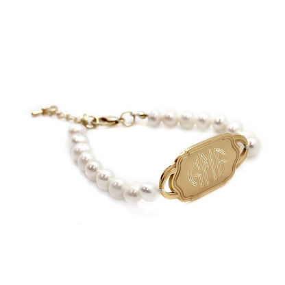 Beaded Monogrammed Pearl Bracelet (Three Styles) - Allyanna GiftsBRACELETS