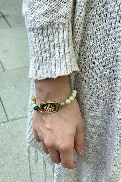Beaded Monogrammed Pearl Bracelet (Three Styles) - Allyanna GiftsBRACELETS