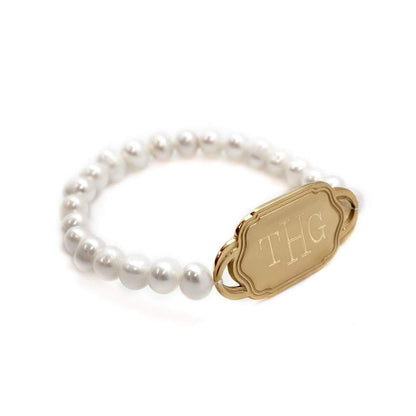 Beaded Monogrammed Pearl Bracelet (Three Styles) - Allyanna GiftsBRACELETS