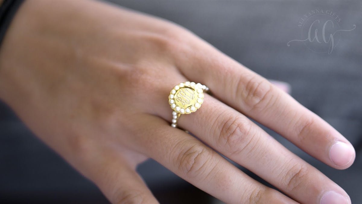 Betty Monogrammed Ring - Allyanna GiftsMONOGRAM + ENGRAVING