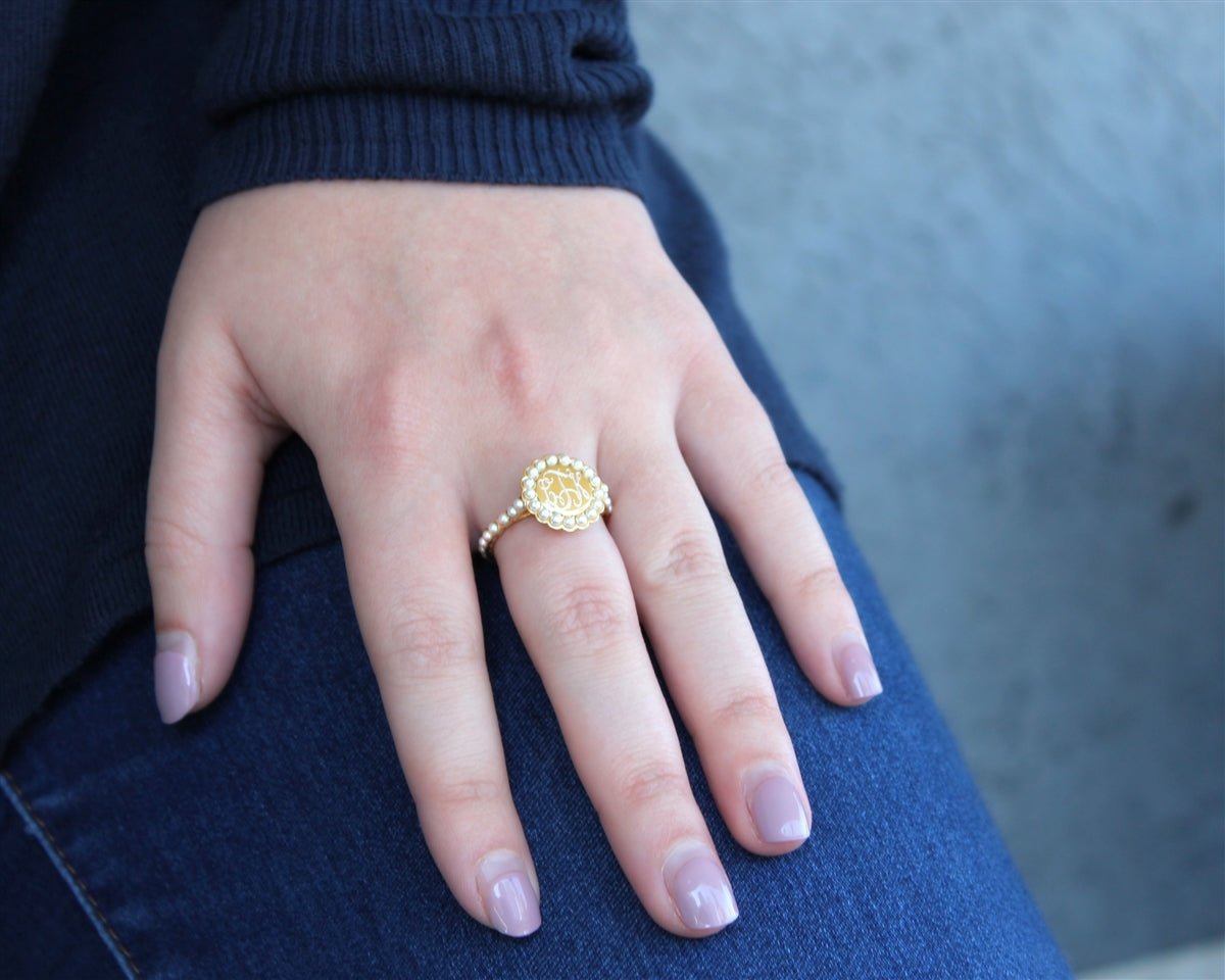 Betty Monogrammed Ring - Allyanna GiftsMONOGRAM + ENGRAVING