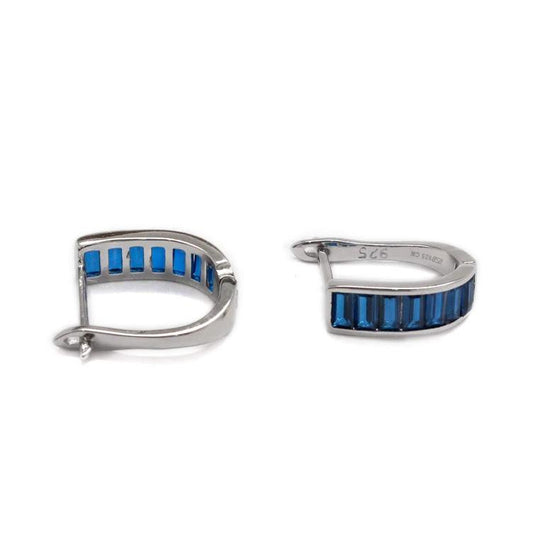 Blue Baguette Hoops - Allyanna GiftsEARRINGS
