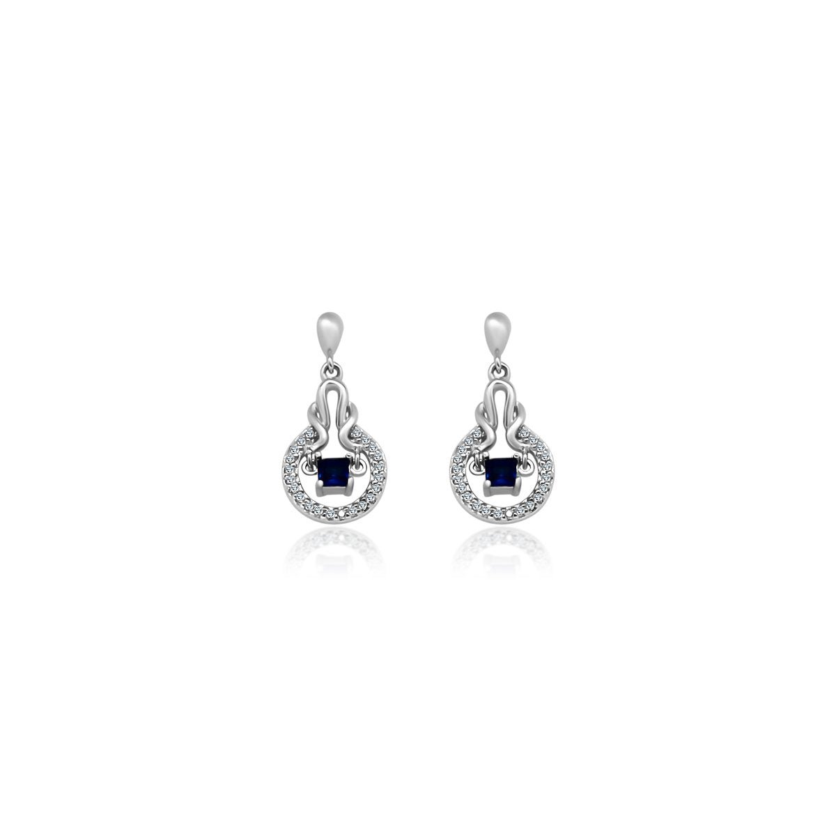 Blue Gemstone CZ Earrings - Allyanna Gifts