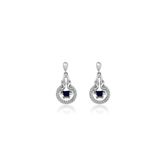 Blue Gemstone CZ Earrings - Allyanna Gifts