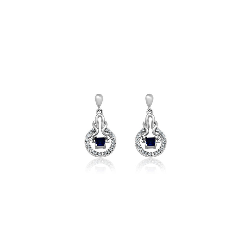 Blue Gemstone CZ Earrings - Allyanna Gifts