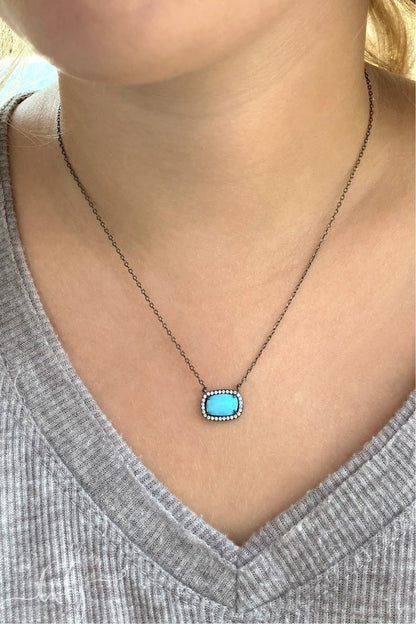 Blue Gemstone Sterling Silver Necklace - Allyanna GiftsNECKLACE