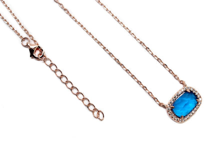 Blue Gemstone Sterling Silver Necklace - Allyanna GiftsNECKLACE