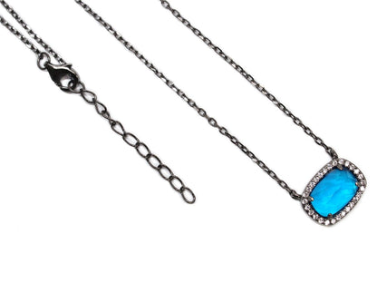 Blue Gemstone Sterling Silver Necklace - Allyanna GiftsNECKLACE