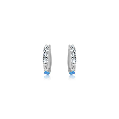 Blue Opal CZ Split Earrings - Allyanna Gifts