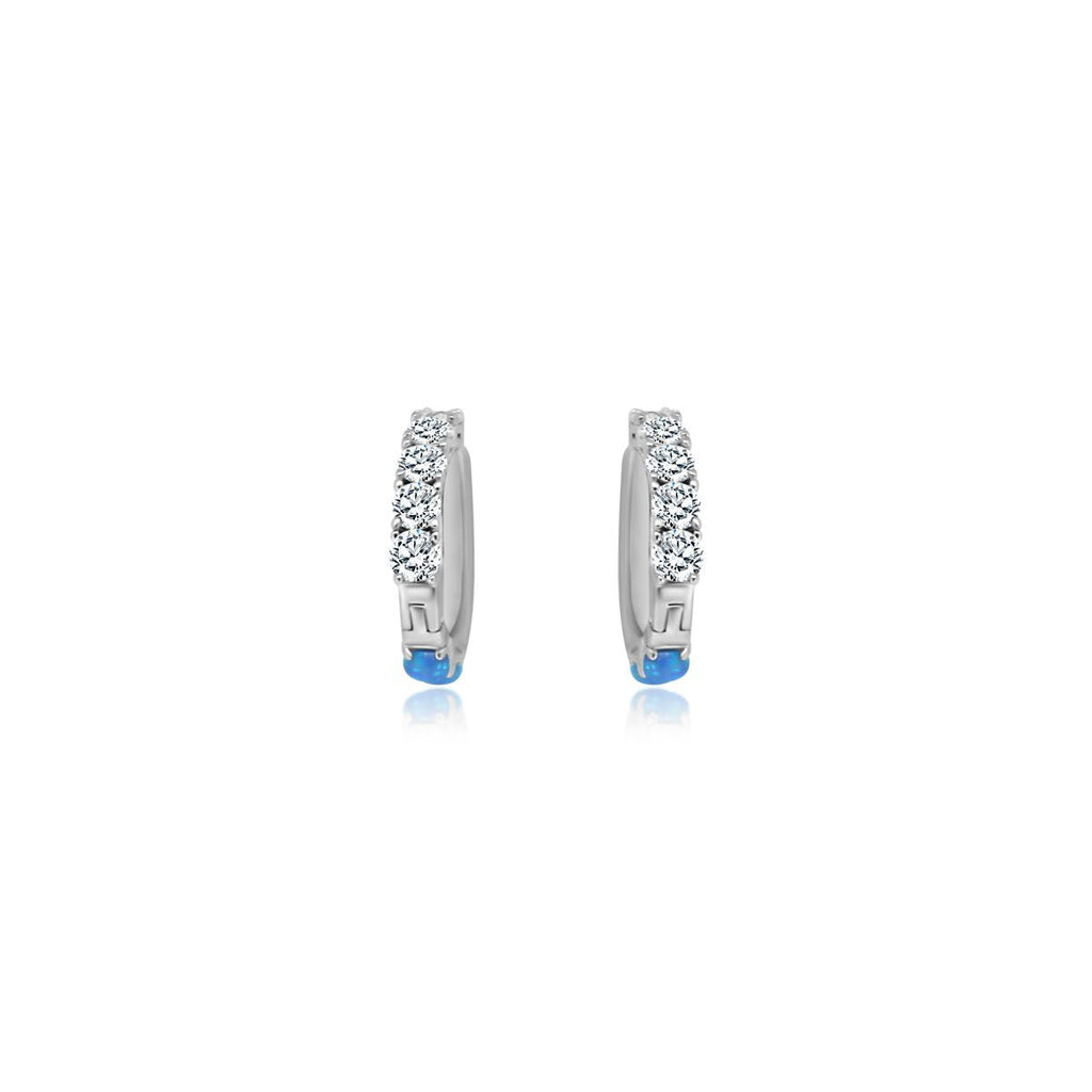 Blue Opal CZ Split Earrings - Allyanna Gifts