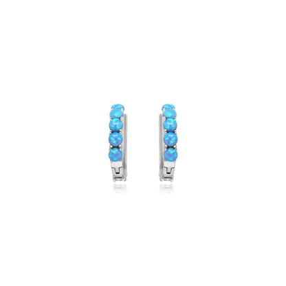 Blue Opal CZ Split Earrings - Allyanna Gifts