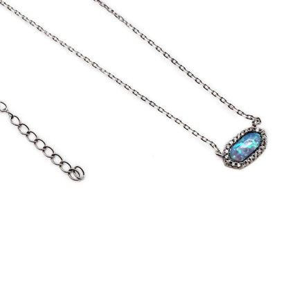 Blue Opal Hexagon Necklace - Allyanna GiftsNECKLACE
