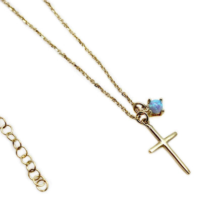 Blue Stone Cross Necklace - Allyanna GiftsNECKLACE