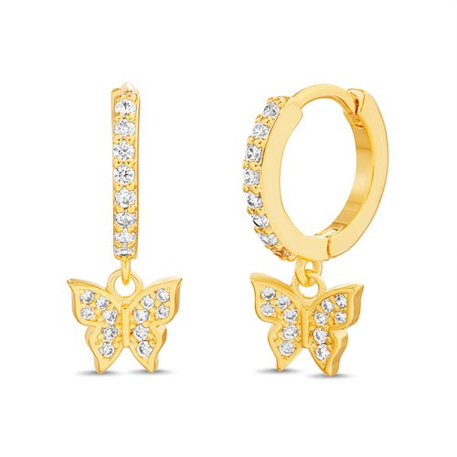 Butterfly Dangle Huggie Earrings - Allyanna Gifts