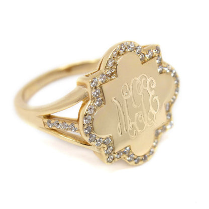 Chloe Quatrefoil Ring - Allyanna GiftsMONOGRAM + ENGRAVING