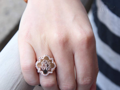 Chloe Quatrefoil Ring - Allyanna GiftsMONOGRAM + ENGRAVING
