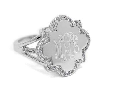 Chloe Quatrefoil Ring - Allyanna GiftsMONOGRAM + ENGRAVING