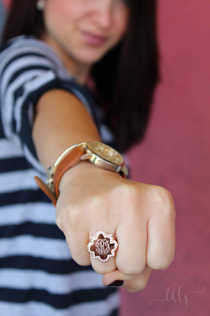 Chloe Quatrefoil Ring - Allyanna GiftsMONOGRAM + ENGRAVING