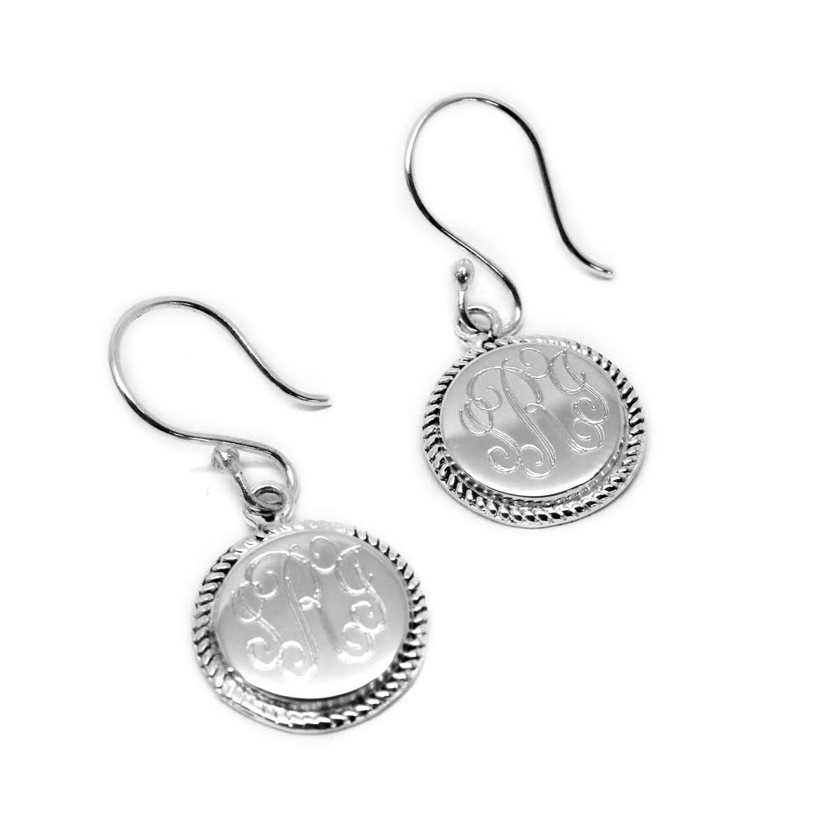 Circle Rope Monogram Earrings - Allyanna GiftsMONOGRAM + ENGRAVING