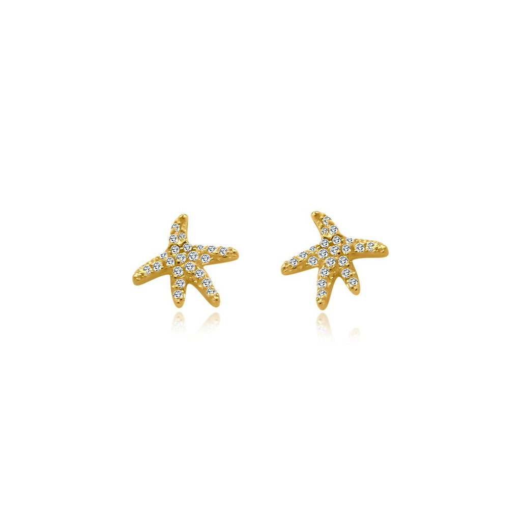 Clear CZ Starfish Studs - Allyanna Gifts