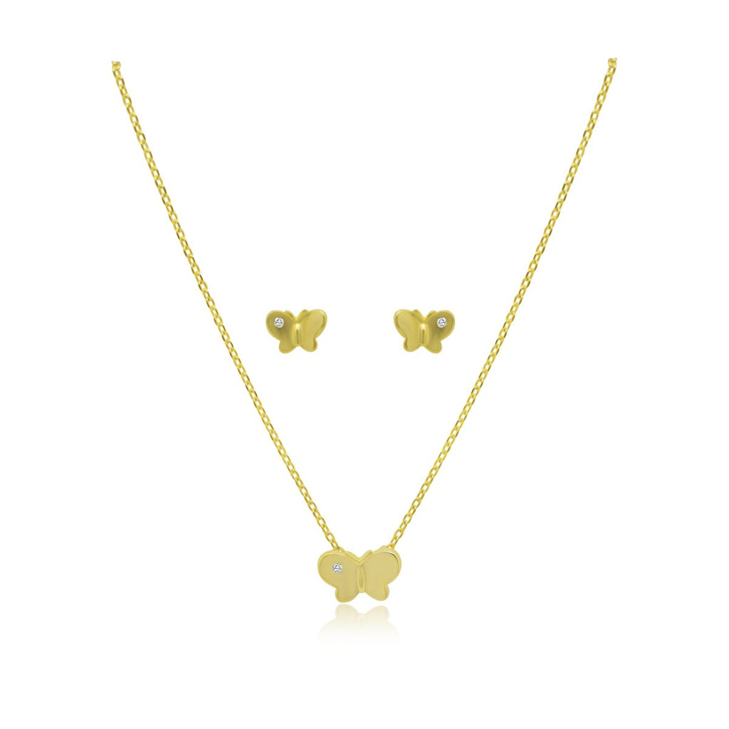 CZ Butterfly Necklace & Earring Set - Allyanna GiftsNECKLACE