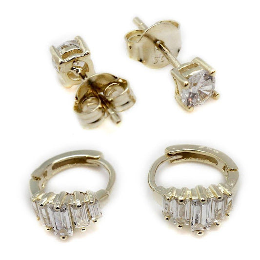 CZ Elegant Earring Post/Hoop Set - Allyanna GiftsEARRINGS