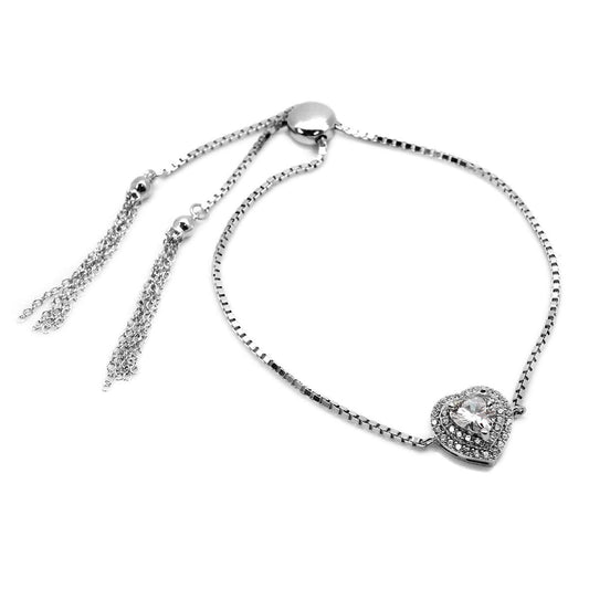 CZ Heart Gem Bolo Bracelet - Allyanna GiftsBRACELETS