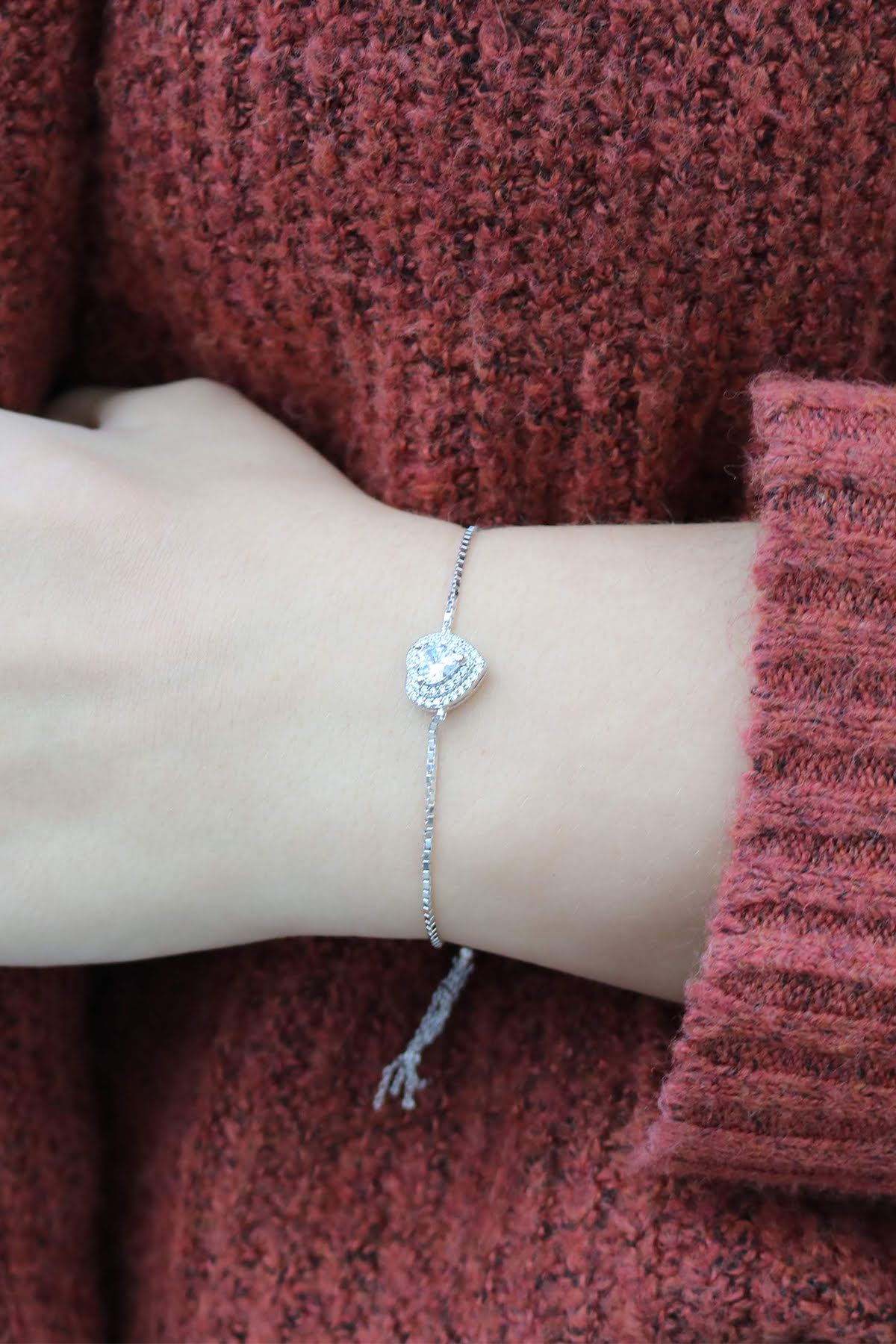 CZ Heart Gem Bolo Bracelet - Allyanna GiftsBRACELETS