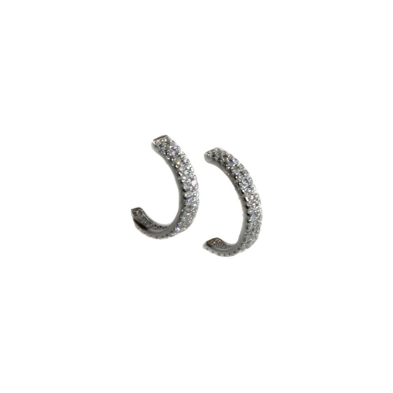 CZ Stone Half Hoop Earrings - Allyanna GiftsJEWELRY