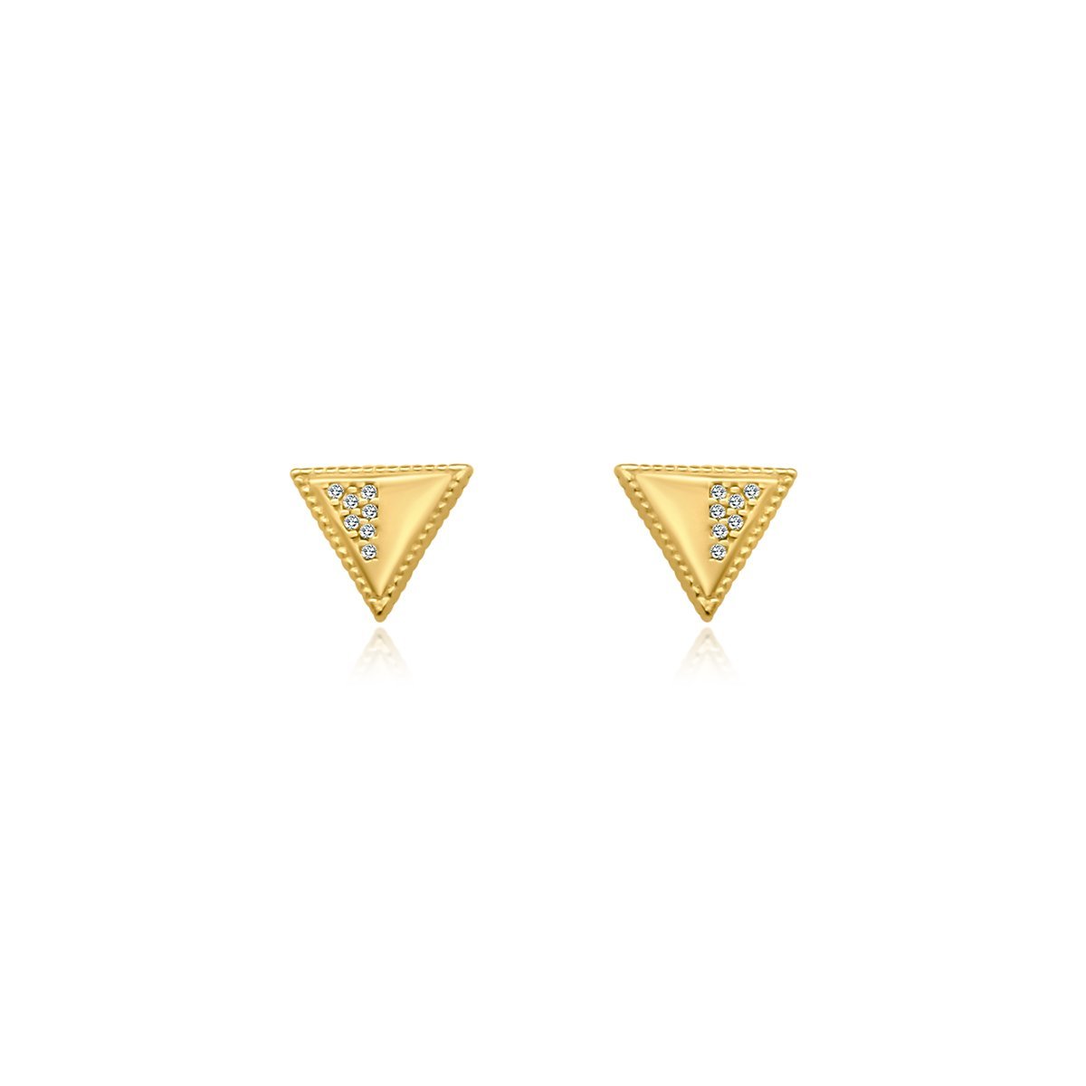 CZ Triangle Beaded Studs - Allyanna Gifts