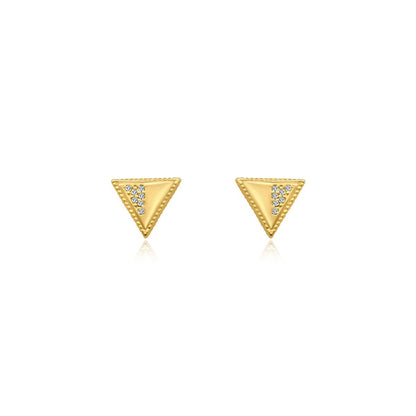 CZ Triangle Beaded Studs - Allyanna Gifts