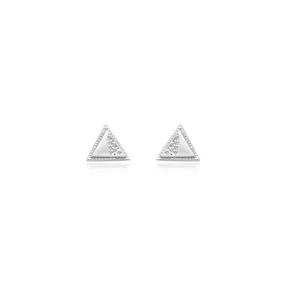 CZ Triangle Beaded Studs - Allyanna Gifts