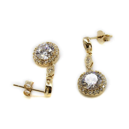 Dangly CZ Sparkle Halo Post Earrings - Allyanna GiftsEARRINGS