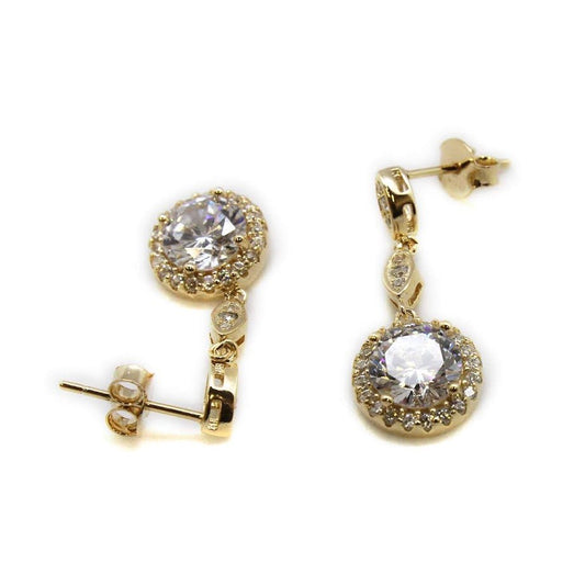 Dangly CZ Sparkle Halo Post Earrings - Allyanna GiftsEARRINGS