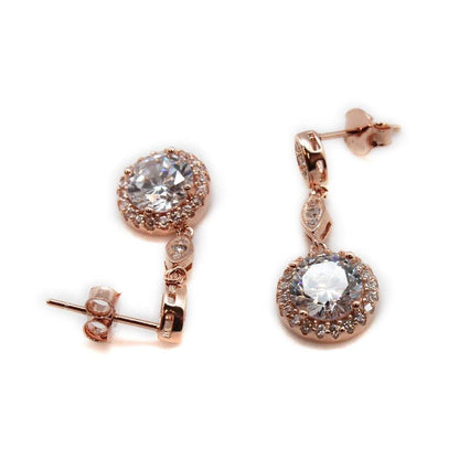Dangly CZ Sparkle Halo Post Earrings - Allyanna GiftsEARRINGS