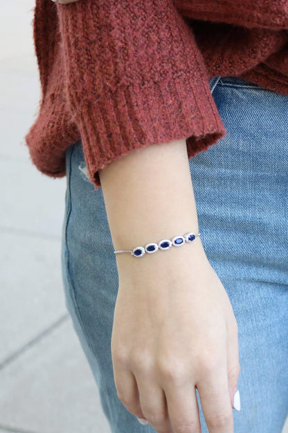 Deep Sapphire CZ Bolo Bracelet - Allyanna GiftsBRACELETS