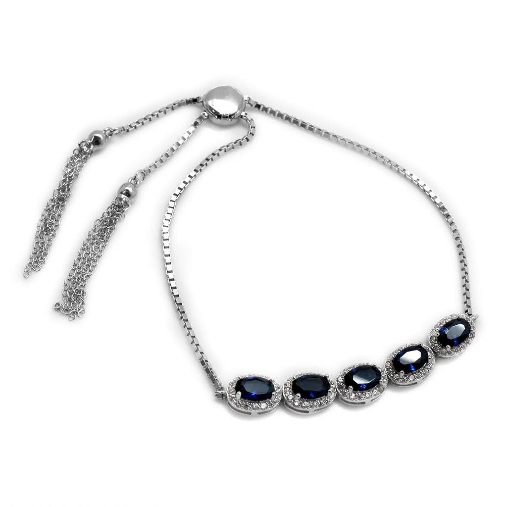 Deep Sapphire CZ Bolo Bracelet - Allyanna GiftsBRACELETS