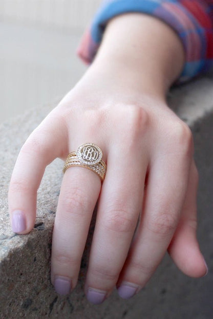 Delaney Stackable Ring Set - Allyanna GiftsMONOGRAM + ENGRAVING