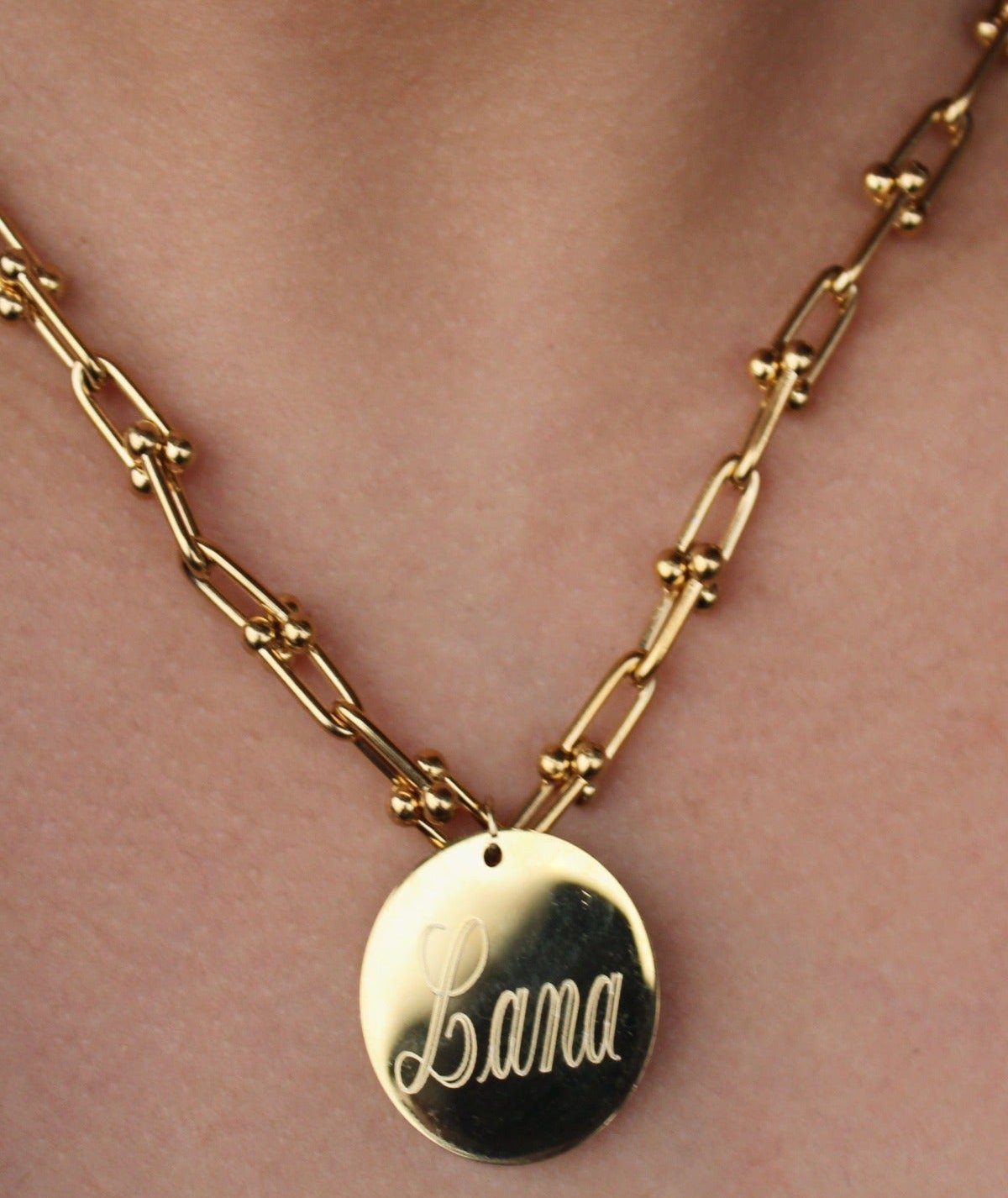 Designer Inspired Link Chain Monogram Necklace - Allyanna Gifts