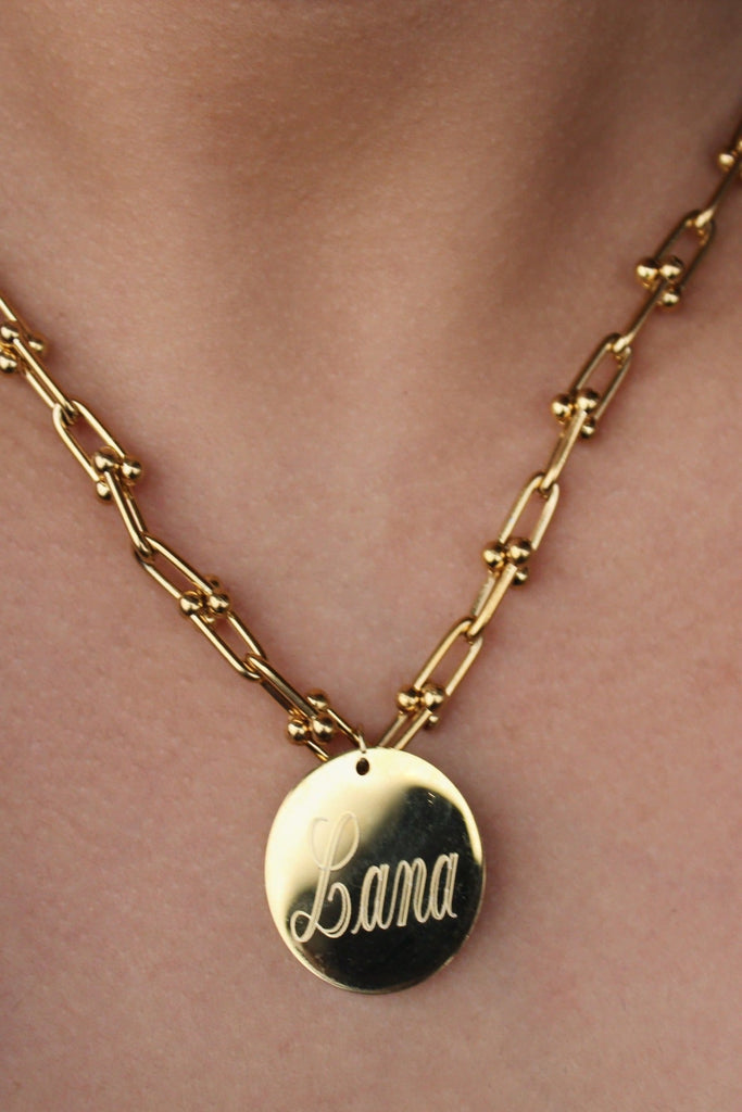 Designer Inspired Link Chain Monogram Necklace - Allyanna Gifts