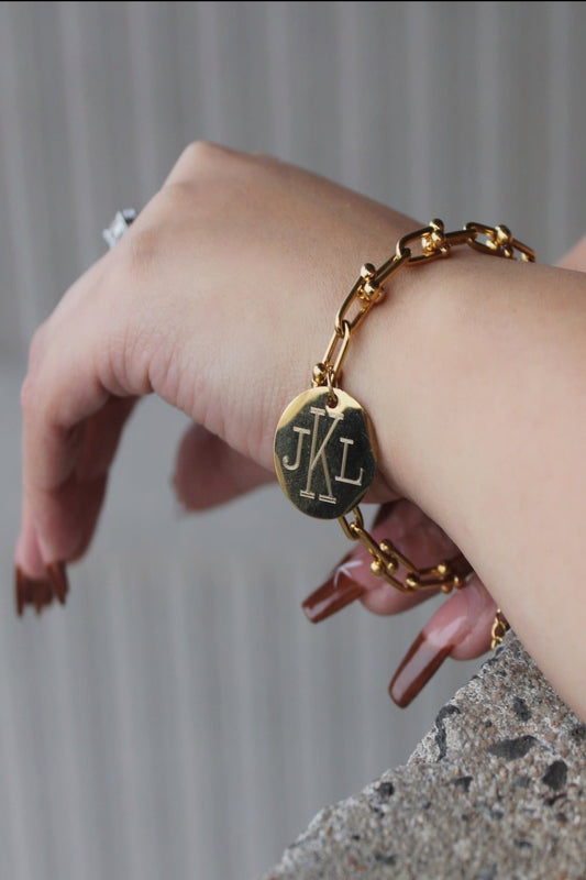 Designer Inspired Thick Link Engravable Bracelet - Allyanna Gifts