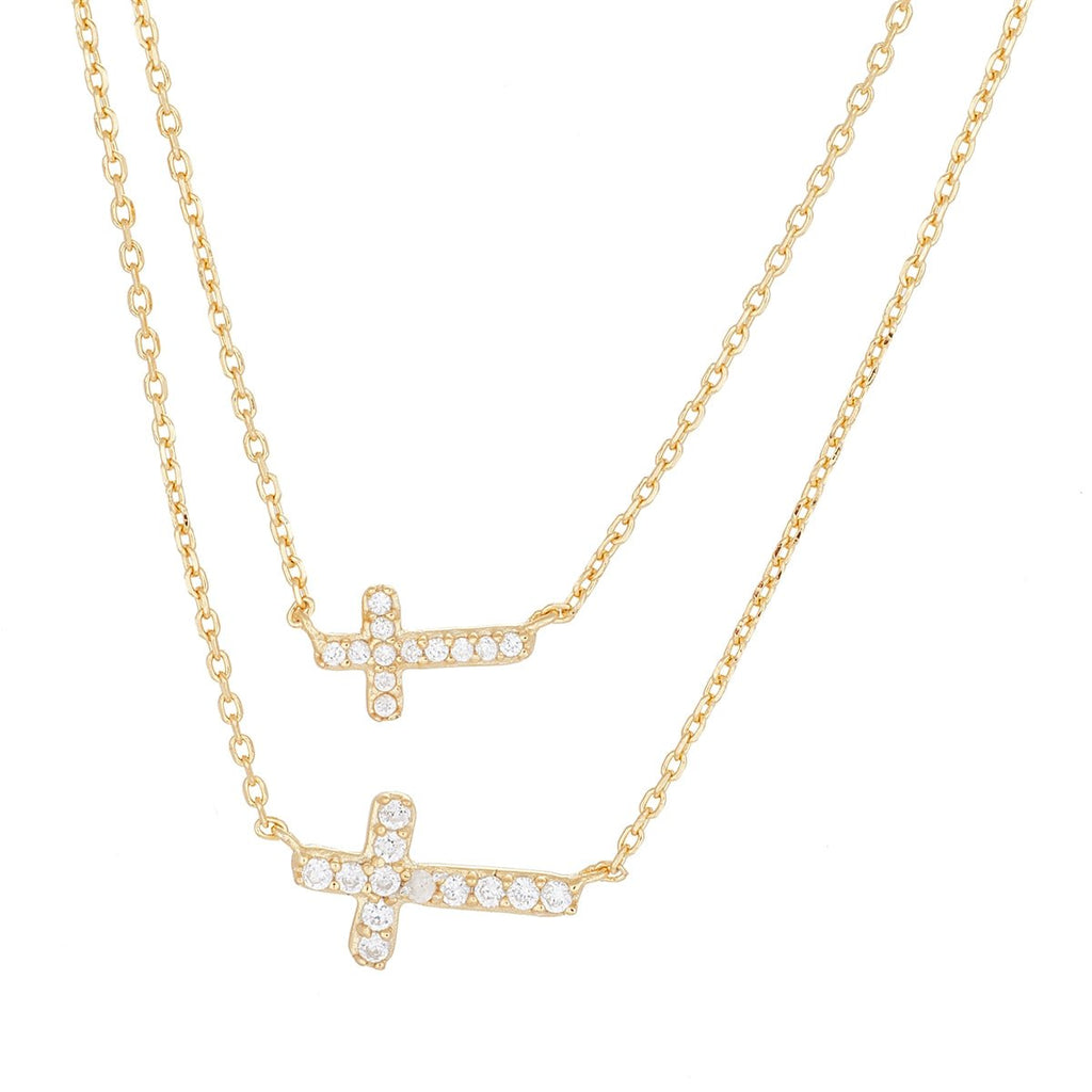 Double Cross Sterling Silver Necklace - Allyanna GiftsJEWELRY