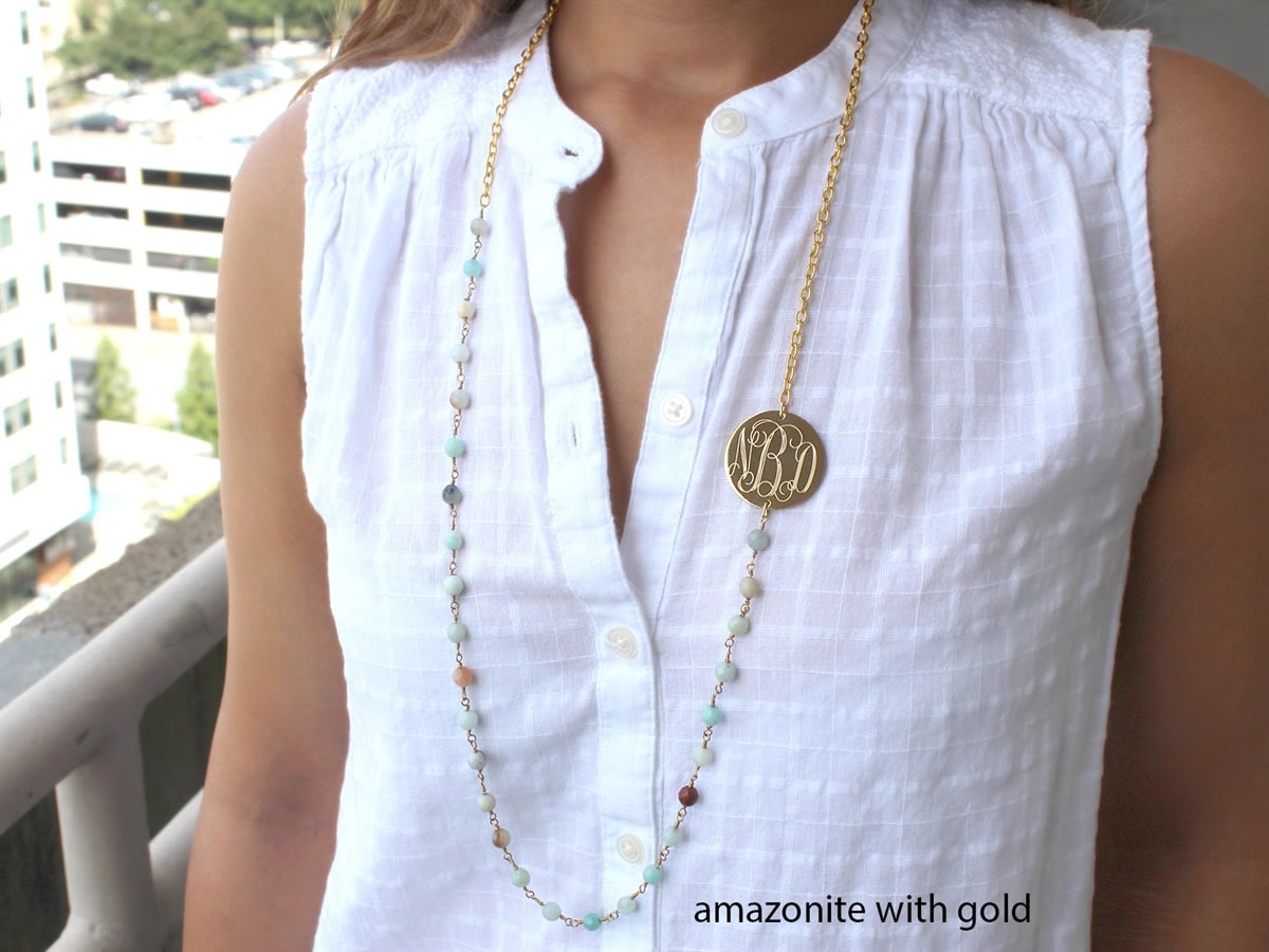 Elegant Engraved Sideways Necklace With Gold Steel Disc - Allyanna GiftsNECKLACE