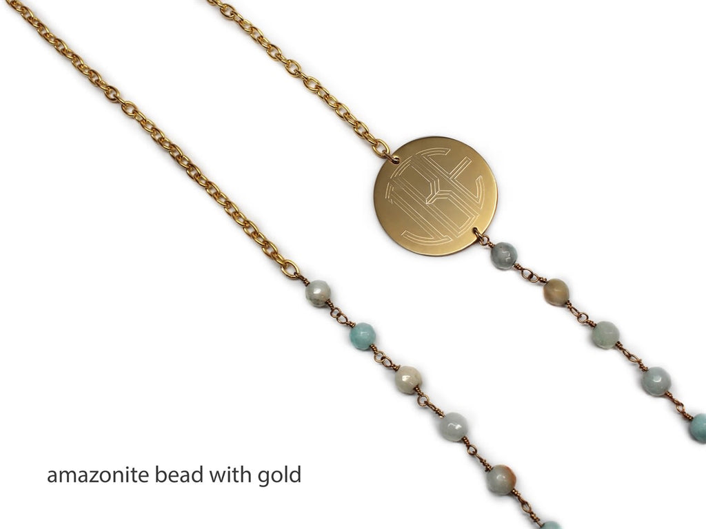 Elegant Engraved Sideways Necklace With Gold Steel Disc - Allyanna GiftsNECKLACE